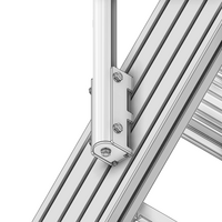 43-100-0 ALUMINUM PROFILE STAIR PART<br>CONNECTING 40MM ROUND RAIL TO 45MM X 180MM PROFILE